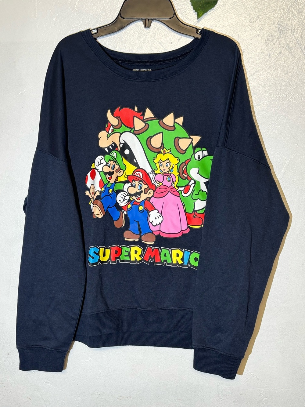 Super Mario Graphic Crewneck Sweatshirt - Navy